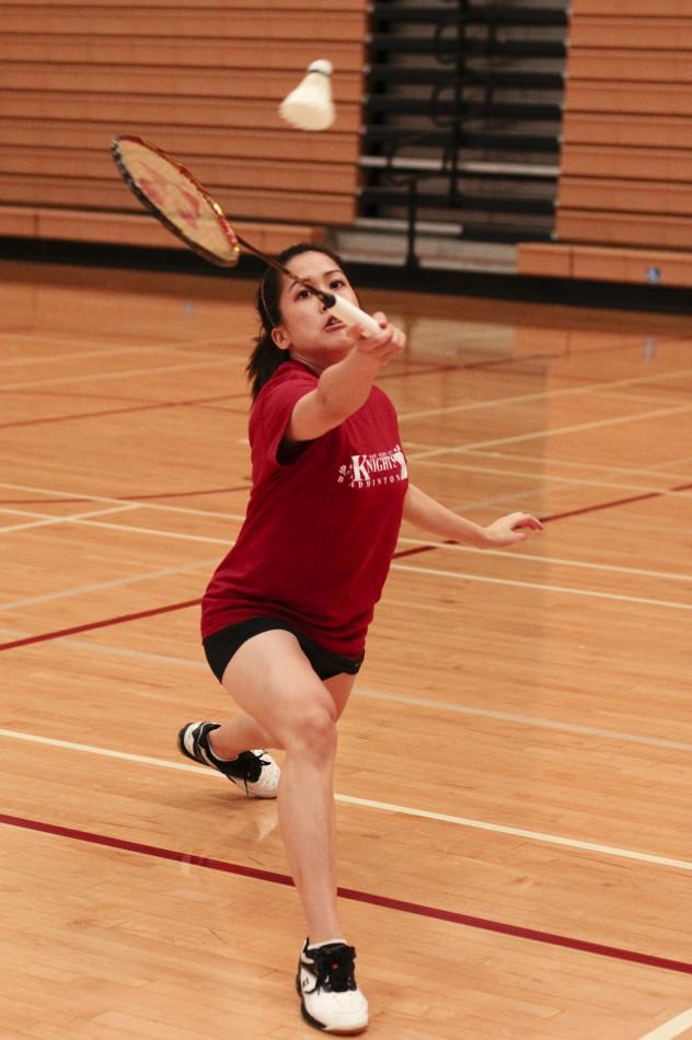 Sophomore star Darby Duprat is helping the Knights women's badminton team try to regain the state championship title they last won in 2012. Photo credit: Celia Jimenez