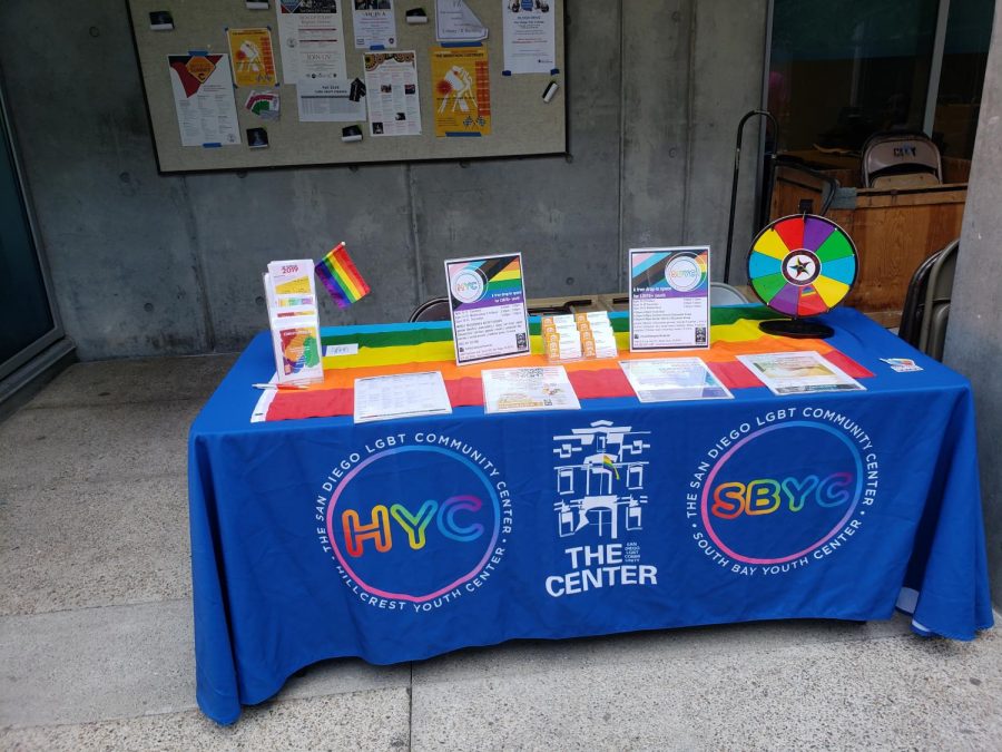 A booth from the San Diego LGBT Community Center