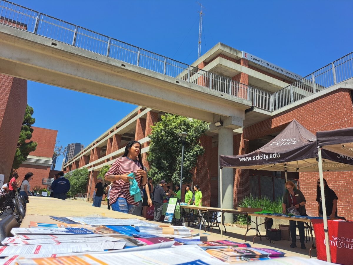 Students walk around the tables at the AH quad for the clubs and programs available for students at Club Rush Carnival, August 24, 2023. Luz Jaimes/City Times Media
